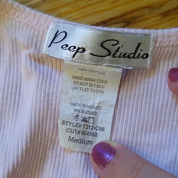 Blush pink tank top with sequin applique - Picture 3 of 3